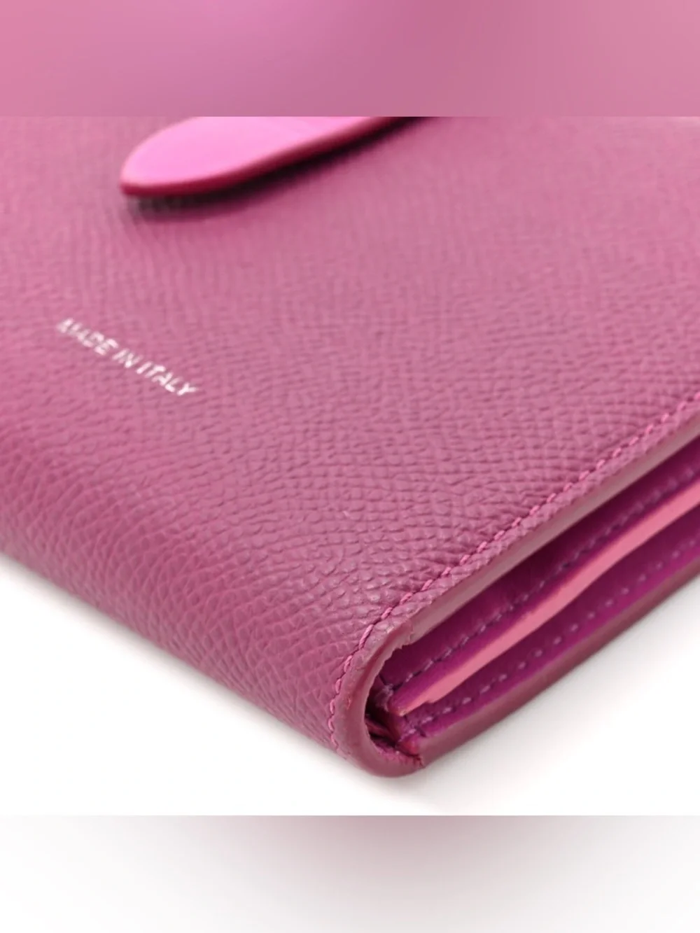 Grained Calfskin Medium Multifunction Strap Wallet Magenta.. If u Know u Know..